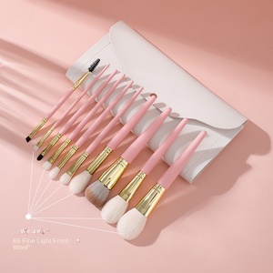 Juego completo portátil de 10 piezas, pinceles de maquillaje de pelo de animales, pintura suelta, sombra de ojos, cejas, labios, pinceles <span class=keywords><strong>para</strong></span> herramientas de belleza facial - Product Image 3