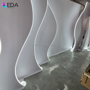 LEDA Toile de fond Stand Luxe Événement Acrylique Toile de fond Heavy Duty Réglable Blanc Mariage pour Mariage - Product Image 3