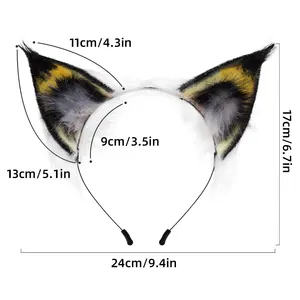 New Style Faux Fur Animal Ear Simulated Hair Hoop Wolf Fox Ears