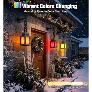 Pixelated Lantern Night <b>Light</b> 16 Color RGB <b>LED</b> Rechargeable With Remote Control Square Decor Lamp <b>USB</b> Powered - Product Image 3