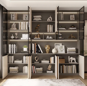 ตู้หนังสือไม้ที่เรียบง่ายทันสมัยตู้เก็บของตกแต่งใหม่สำหรับบ้านโรงเรียนโรงแรมหรือใช้ในอพาร์ตเมนต์ - Product Image 3