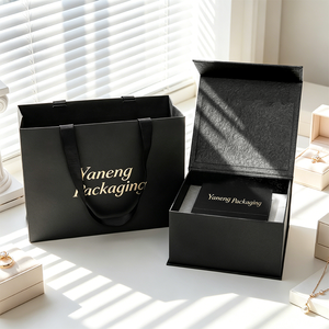 Wholesale Customized Magnetic Jewelry <b>Box</b> Rings <b>Earrings</b> Pendants <b>Box</b> Built-in Drawer Jewelry <b>Box</b> with Handbag for Engagements - Product Image 4