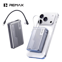 Cargador Portátil REMAX FP-67 de 10000mAh, Carga Súper Rápida PD de 40W, Cargador Inalámbrico Magnético, Carcasa de Aleación de Zinc con Cable C-C Desmontable