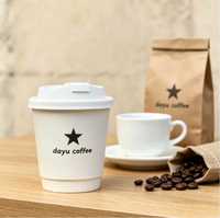 Gobelets en papier à double paroi biodégradables, compostables et écologiques, imperméables, pour café, thé, milk-shake, jus dans les cafés