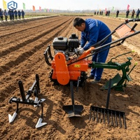 Mini cultivadora a gasolina con orugas, microcultivadora de cadena, máquina de arado de surcos para labranza de huertos de cacahuetes