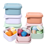 100ml Mini Conteneurs à Collation en Silicone avec Couvercles Bento Lunch Assaisonnement Box Stockage Alimentaire Réutilisable pour Garderie Voyage Travail Sans BPA