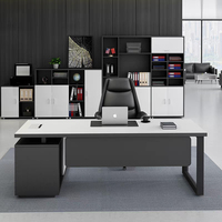 Bureau de direction moderne en forme de L, bureau de direction, PDG ou patron, bureau modulaire, bureau d'ordinateur de direction, mobilier de bureau