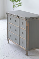 Gabinete de almacenamiento de 6 cajones de madera maciza vintage, muebles de sala de estar con acento elegante con diseño elegante para comedor, dormitorio y salón