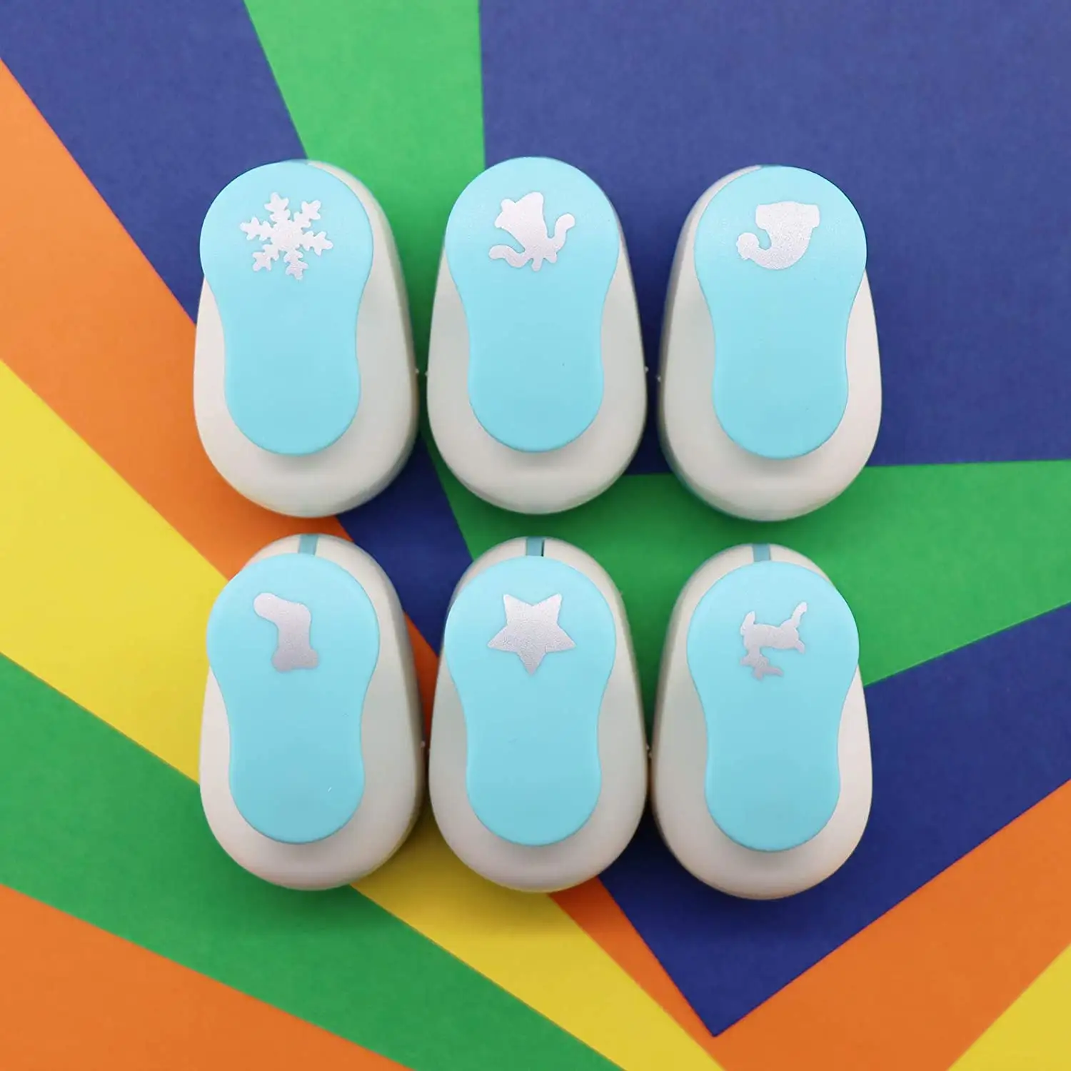 Набор перфораторов для бумаги, набор пластиковых перфораторов в форме дырокола для праздничных открыток и рождественских работ с несколькими узорами «сделай сам»