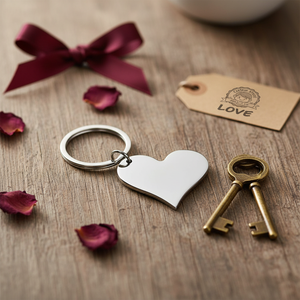 Portachiavi a Moschettone a Cuore Singolo, Stile Vintage, in Metallo, Lega di Zinco, Logo Personalizzato, Stile Cartone Animato, Senza Confezione - Product Image 3