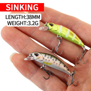 Leurre Micro Stream Sinking Minnow 38mm 3.2g <span class=keywords><strong>pour</strong></span> toutes les couches d'eau, leurre artificiel dur à longue portée <span class=keywords><strong>pour</strong></span> <span class=keywords><strong>la</strong></span> <span class=keywords><strong>truite</strong></span> d'eau douce - Product Image 2