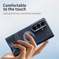 Étui de téléphone personnalisé de luxe en fibre d'aramide 25g léger, anti-traces de doigts, gaufré, résistant aux chutes pour Z Fold7