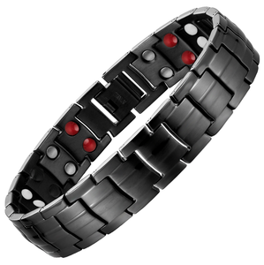 Toptan Yüksek Kalite Saf Titanyum Mıknatıs Lüks Sağlık Erkek Kadın Ayarlanabilir Siyah Manyetik Çiftler Dekorasyon Takısı - Product Image 5