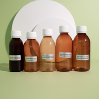 Bouteilles en plastique ambrées vides avec bouchons pour sirop et médicaments, 30ml, 60ml, 125ml, 150ml, 200ml, 250ml, 300ml, 473ml, 16oz, 500ml