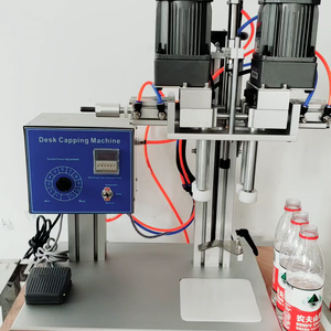 Yarı otomatik masaüstü pnömatik plastik kapaklar vida makinesi kozmetik su içecek cam sprey şişe kapatma makinesi - Product Image 5