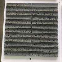 Mosaïque en pierre volcanique naturelle, marbre 3D, arc concave-convexe, cannelé, poli, durable, imperméable, pour villa, hôtel, salon