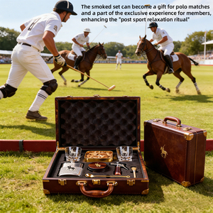 Ensemble de fumage au <span class=keywords><strong>whisky</strong></span> en cuir sur le thème du <span class=keywords><strong>polo</strong></span> |   Kit de fumoir à <span class=keywords><strong>whisky</strong></span> haut de gamme pour bar et cadeau - Product Image 4