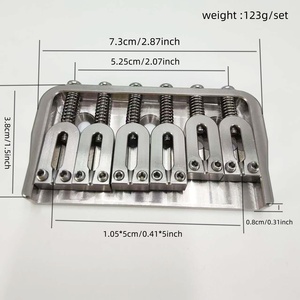 Pont de <span class=keywords><strong>guitare</strong></span> électrique à 6 cordes en acier inoxydable pour le réglage des cordes, pont fixe en forme de U, ensemble de pont de <span class=keywords><strong>guitare</strong></span> - Product Image 2