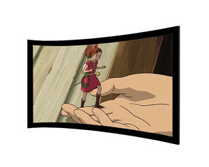 2019 Venta caliente curva de 180 grados ángulo de visión marco fijo pantalla de proyección con terciopelo negro - Product Image 1