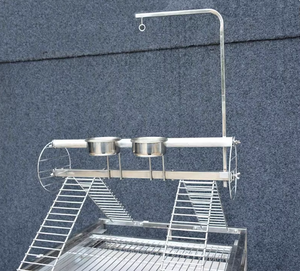 Voliera in Acciaio Inox su Misura con Gambe Alte e Piattaforma, Specializzata per Cocorite, Pappagallini e Truciolini - Product Image 4