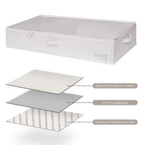 Foldable Flat Low Organizer Box for <b>Under</b> <b>Bed</b> Storage for Clothes Quilts Toys Dormitory Storage Foldable <b>Drawer</b> Style - Product Image 4