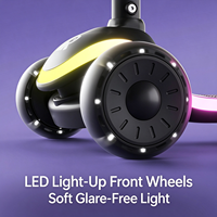 Nouvelle trottinette pliable pour enfants à un seul clic avec lumières RVB à dégradé fluide, trottinette pour enfants en matériaux écologiques, livraison directe d'usine