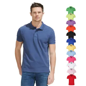 100% pamuk boş erkek Golf Polo T shirt işlemeli Logo düz toptan kısa kollu Polo gömlekler büyük/uzun boylu/özel