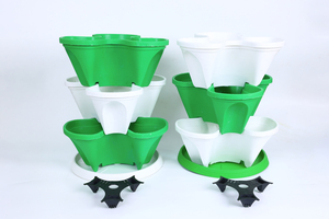 Jardinière verticale multi-niveaux empilable en plastique, pot de fleurs en tour, économiseur d'espace, pour plantes d'intérieur et d'extérieur, herbes et légumes - Product Image 6