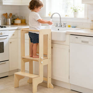 Torre de Aprendizaje Montessori Ajustable de Madera Moderna para Niños Pequeños, Carga Máxima 50 kg, Taburete de Cocina para Niños - Product Image 5