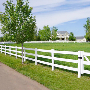 Panneaux de clôture pour chevaux en PVC, finition grain de bois <span class=keywords><strong>blanc</strong></span> et brun, 2, 3 ou 4 rails, pour fermes et ranchs, <span class=keywords><strong>prix</strong></span> abordables - Product Image 1