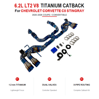 Échappement arrière à soupapes en titane pour Chevrolet Corvette C8 Stingray 6.2L LT2 2020-2026 avec X-Pipe et embouts quadruples