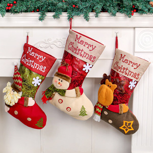 Decorazione Natalizia: Grande Borsa Regalo in Tessuto a Forma di Bambola con Testa Grande, Design Babbo Natale, Pupazzo di Neve, <span class=keywords><strong>Alce</strong></span>, per Caramelle e Regali - Product Image 1