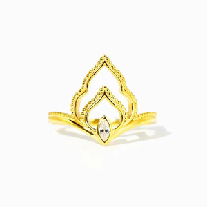 Anello con Zirconi a Linea Marquise per Donne, Gioiello da Dito Ispirato allo Stile Orientale - Product Image 6