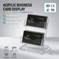 Présentoir de cartes de visite en acrylique écologique à 2 niveaux, transparent, moderne et luxueux, pour bureau ou exposition, capacité de 120 cartes