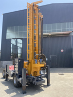 Machine de forage de puits portable professionnelle, 350 m de profondeur, plateforme de forage hydraulique pour puits d'eau, moteur diesel, type mobile sur roues