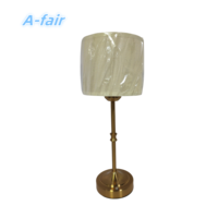 Lampe de table tactile en laiton antique avec abat-jour en tissu lampe de décoration de batterie avec prise E27