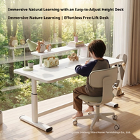 Escritorio de Estudio Ergonómico Ajustable para Niños, Escritorio para Laptop, Esquinas Redondeadas Anti-Colisión, Panel de Madera Mate Resistente