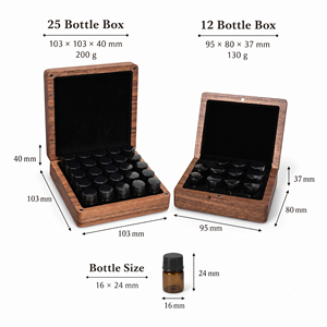 Caja de Almacenamiento de Aceites Esenciales de Madera de Vietnam, Estuche Rectangular Portátil de Nogal para Botellas de Aromaterapia de 1 ml - Product Image 1