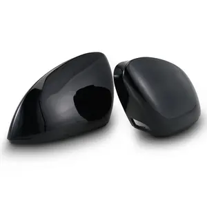 NiceCNC 2x Front Glossy Black Rearview Back Mirror Cover Car Door Left Right Side Mirror Caps For VW For Golf MK8 with Side Assi