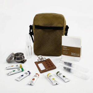 Ensemble d'outils de peinture à l'aquarelle portable <span class=keywords><strong>Liffy</strong></span>, boîte en bois de noyer, sac bandoulière, design moderne artisanal, peinture de nature morte - Product Image 2