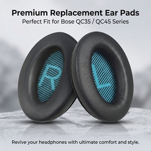 Coussinets d'oreille en cuir pour casques <span class=keywords><strong>Bose</strong></span> QuietComfort QC35 II, QC35, QC45 – Coussinets de remplacement professionnels pour écouteurs - Product Image 1