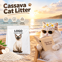 Litière pour chat en manioc agglomérante, désodorisante puissante, à prise facile, avec logo personnalisé, grandes remises pour la vente en gros