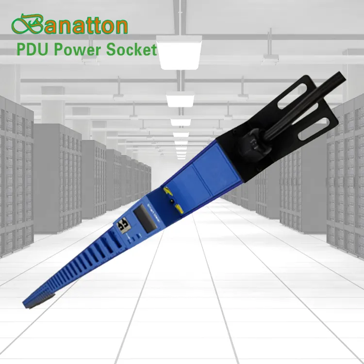 IEC Cerdas Lebar Spasi 32-Outlet Logam Surge Protector Power Strip dengan Panjang Kabel Ekstensi PDU dengan Circuit Breaker
