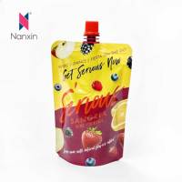 Sacs d'emballage de poche à bec debout avec barrière en plastique personnalisée réutilisable150ml 200ml 300ml pour boisson au jus