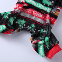 Vêtements de Noël pour chien, combinaison en polaire douce avec imprimé Père Noël et sapin de Noël, pyjama chaud pour petits chiens