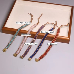 Pulsera Ajustable de Cuero con Cuentas de Ojo de Tigre Amarillo de 8MM, Hilo Trenzado, Joyería de Piedra de Cristal Curativa para Verano, Regalo - Product Image 6
