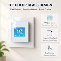Termostato Inteligente HYT007 de Última Generación para Control de Temperatura por WiFi, Caldera Eléctrica/de Agua/Gas, Compatible con Alexa y Google, Calefacción por Suelo Radiante