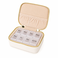 Boîte de rangement portable mini simple en PVC et carton scellée avec fermeture éclair pour boucles d'oreilles, bagues et petits accessoires