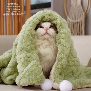 Couverture pour animaux de compagnie de luxe, écologique, hypoallergénique, durable, en polaire d'agneau, motif Hibiscus, pour chats et chiens, toutes saisons - Product Image 5