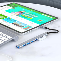 7 In 1 Usb 3.0 Hub Tipe C Adapter Multi Port Hub Splitter 7 In 1 Usb 3.0 Stasiun Dok untuk HUAWEI Xiaomi Samsung Macbook PC